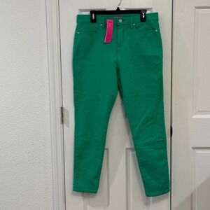 NWT Lilly Pulitzer Eagan High Rise Super Skinny Pants – Size 14, Botanical Green